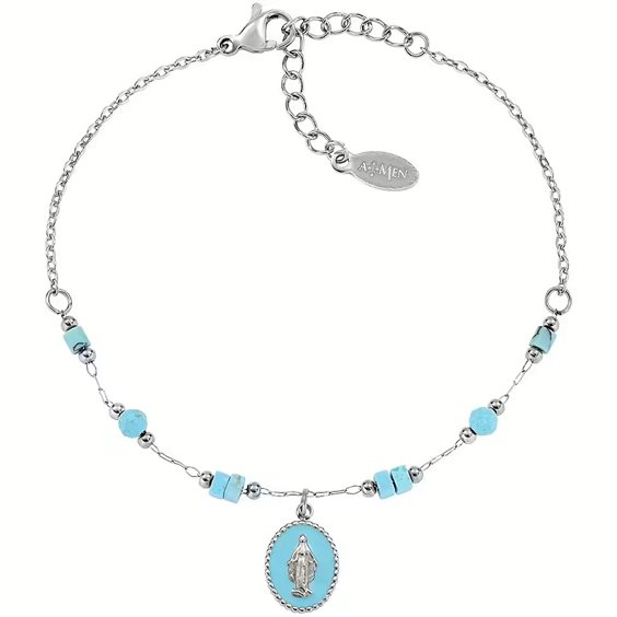 Pulsera Amen Mujer Acciaio donna in Acero Agata ACBR818394B - ACBR818394B